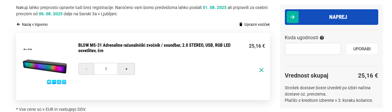 Enaa koda za popust