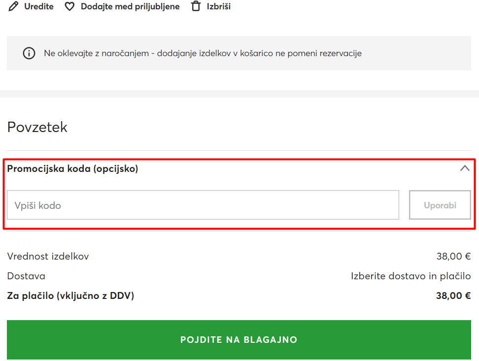 eObutev koda za popust